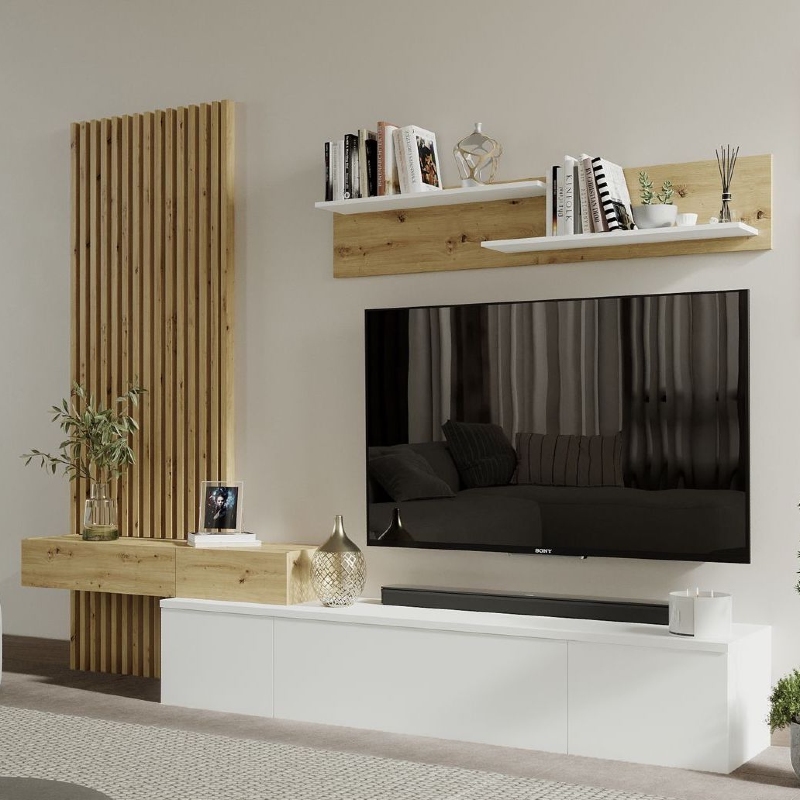 Composición apilable de comedor con panelado Ribera Blanco - Imagen 3