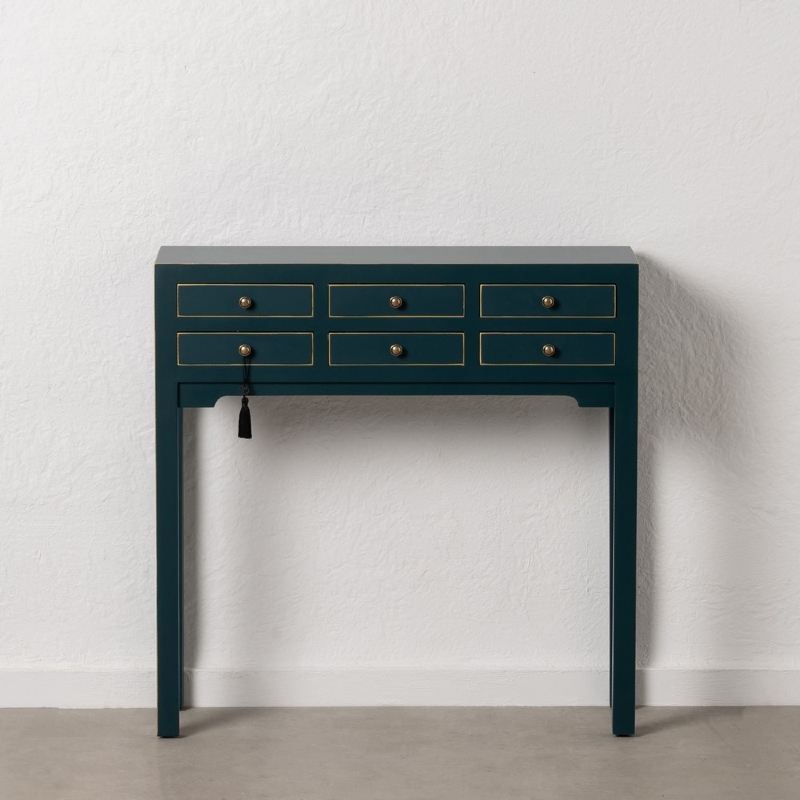 Consola madera 6 cajones