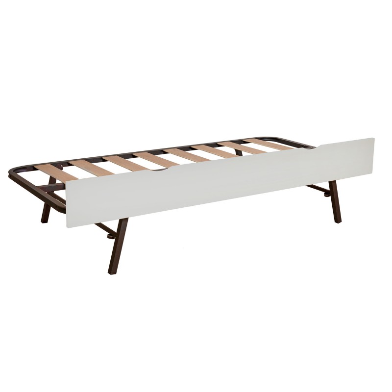 Litera de madera de pino en color Blanco Lavado tres camas - Litera de Madera de 90x190-Litera juvenil con Cama Nido